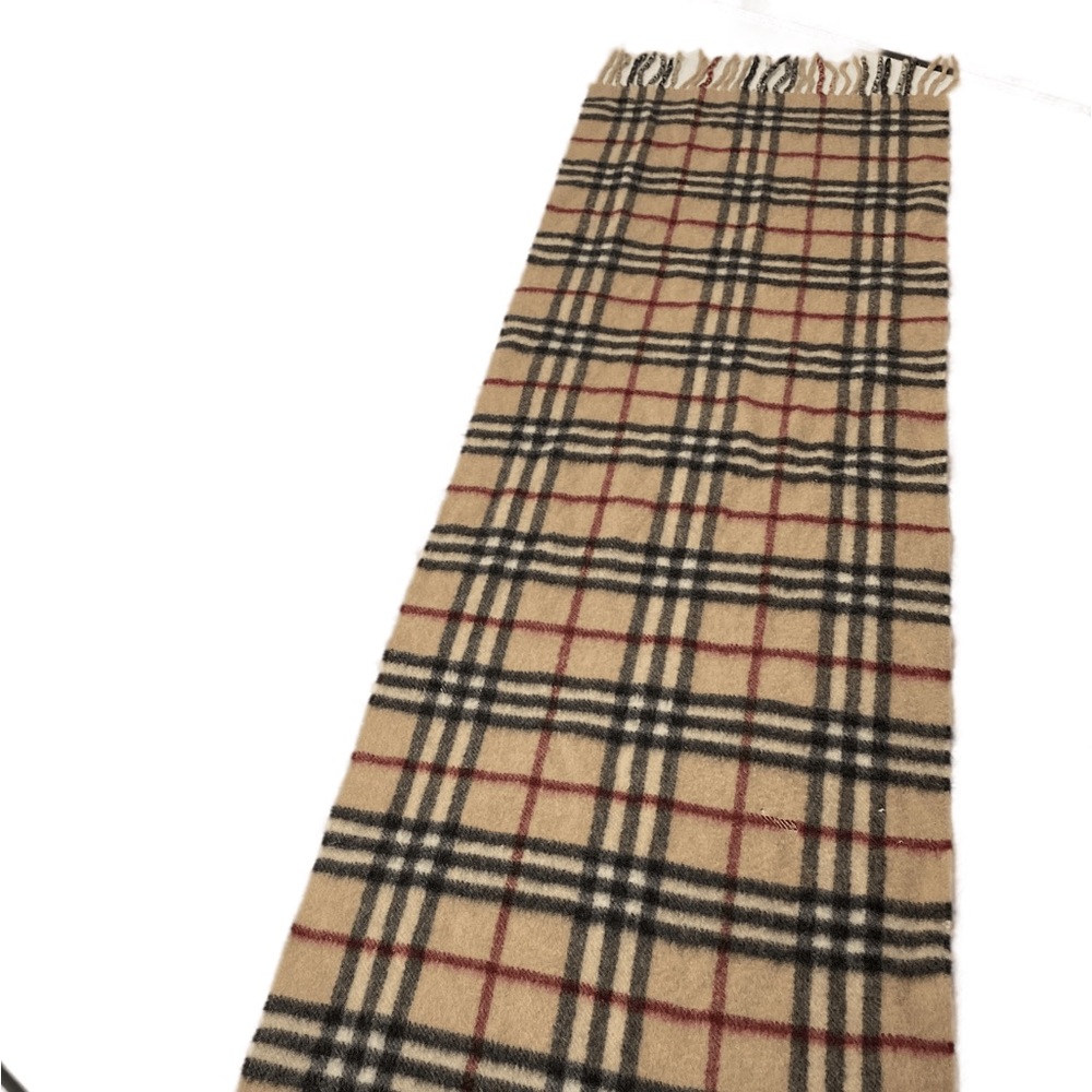 Burberry Fringe Scarf Classic Plaid Vintage Unisex Womens Mens Burberry Scarf - Picture 7 of 16
